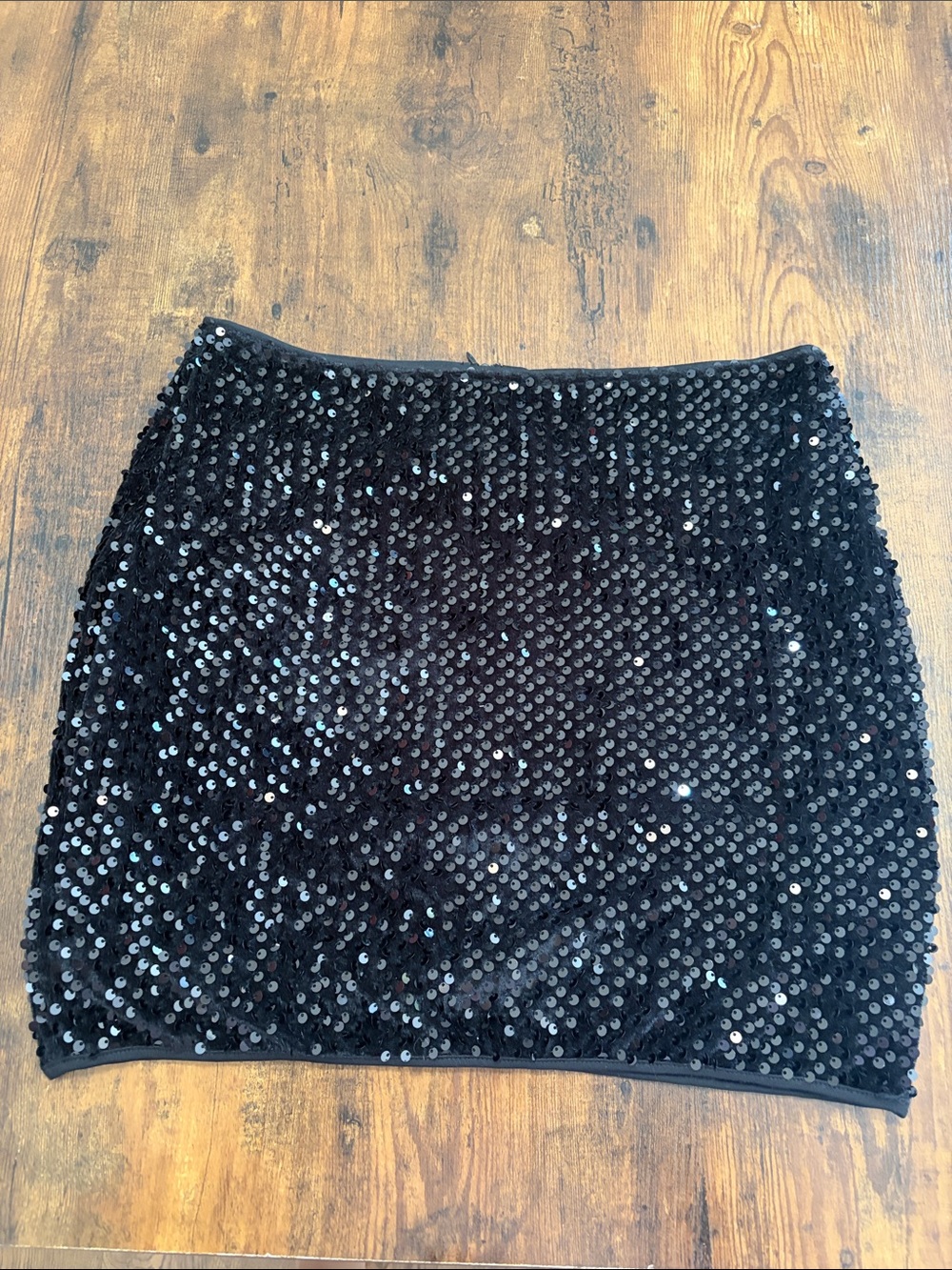 SHEIN Black Sequin Mini Skirt